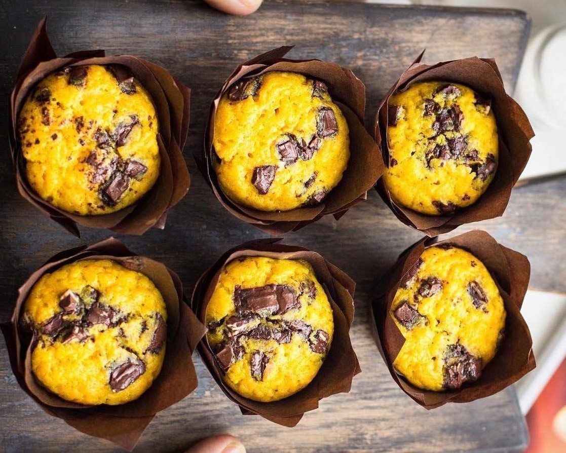 Апельсиновый маффин с шоколадом